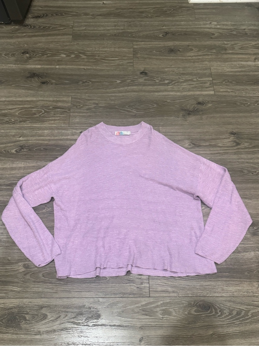 Free People Lavender Long Sleeve Crewneck Sweater